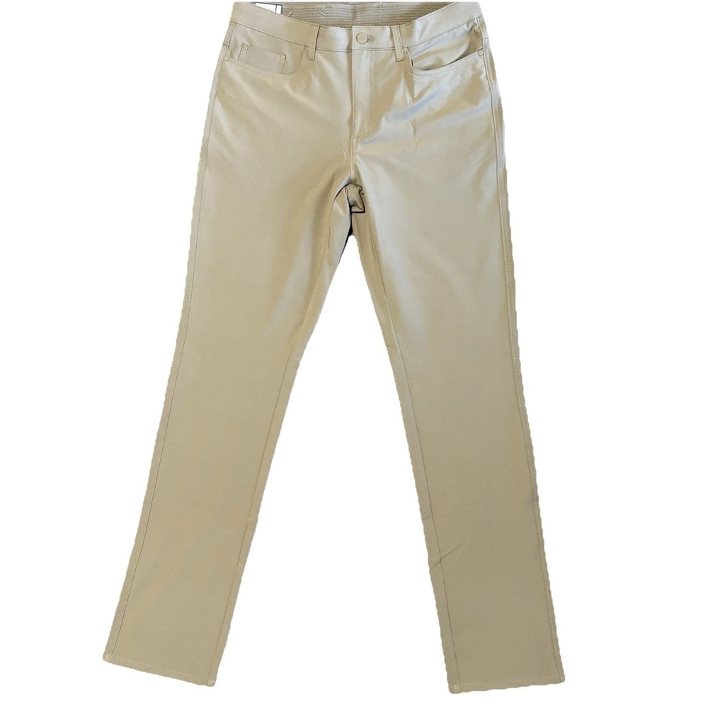 Greg Norman Tech Pants Men 32x34 Green Performance Golf Travel 4-Way Stretch NEW